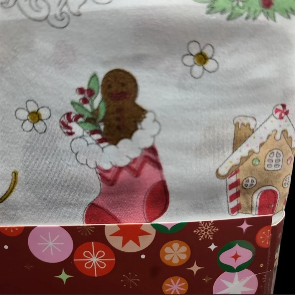 Envogue Queen Bed Sheet Set Christmas Reindeer Stockings Gingerbread Disco Ball